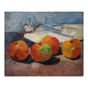1930s René Durey Still Life With Fruits Oil on Canvas