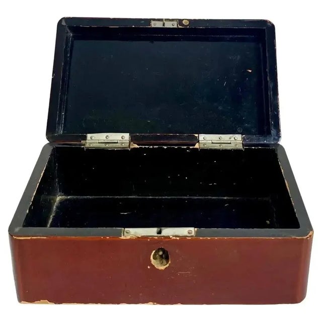 Antique Red Lacquered Box, 1800s For Sale - Image 4 of 10