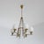 1950s Vintage Italian Chandelier in Brass with Green-Lacquered Metal and Opaline Glass, 1950s For Sale - Image 5 of 12