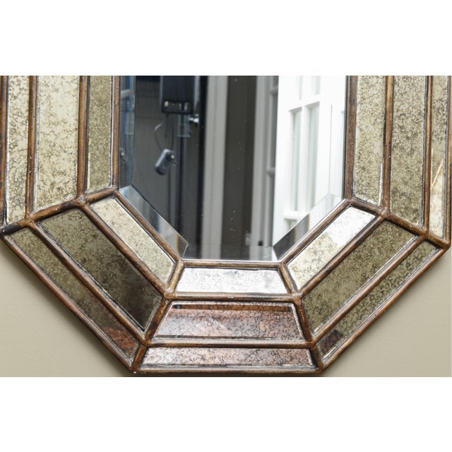 Silver Vintage Venetian Style Octagonal Wall Mirror For Sale - Image 8 of 9