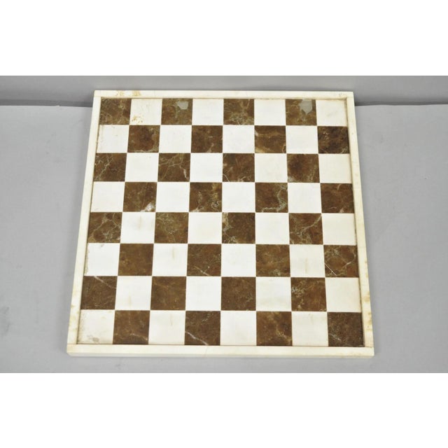 Vintage Mid Century Modern Mosaic Brown Marble Stone Chess Game Checkerboard For Sale - Image 13 of 13