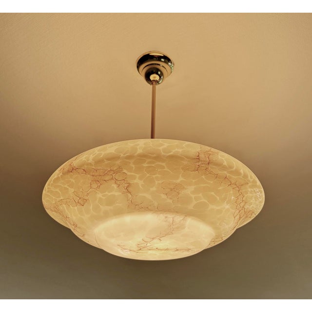 Art Deco Amber Glass Pendant Light, 1930s For Sale - Image 16 of 18