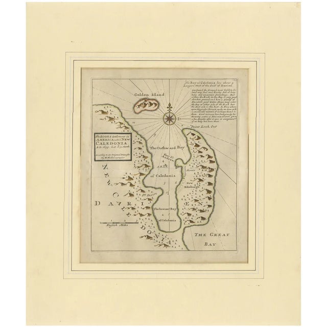 Map of the Failed Scottish Colony of Caledonia in Panama, 1699 For Sale