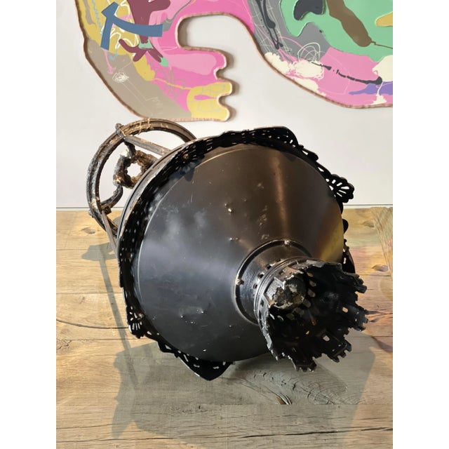 Parisian Cast Iron Lantern, France For Sale - Image 4 of 8