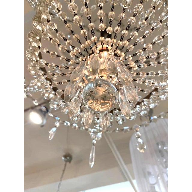 Early 20th Century French Iron and Crystal Chandelier For Sale - Image 4 of 12