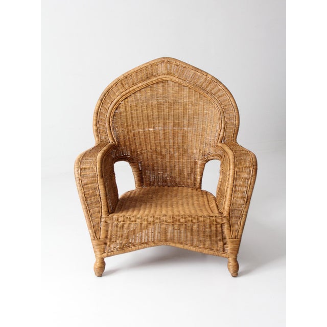 Vintage Wicker Armchair For Sale - Image 10 of 18