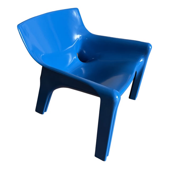 Blue Model Vicario Chair by Vico Magistretti for Artemide, 1970s For Sale