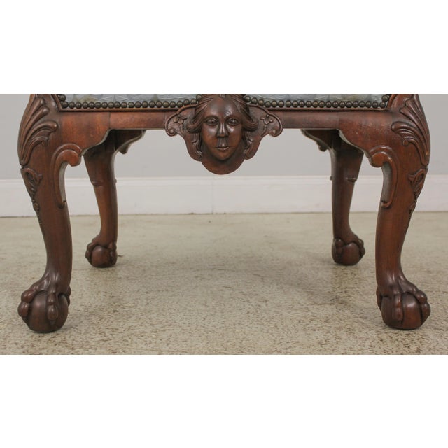 Baker Furniture Company Baker Ball & Claw Foot Mahogany Ottoman or Stool For Sale - Image 4 of 13