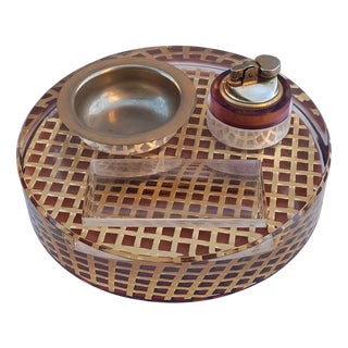 Built-in Smoking Set with Ashtray and Lighter, 1970s, Set of 2 For Sale