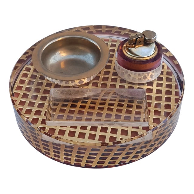 Built-in Smoking Set with Ashtray and Lighter, 1970s, Set of 2 For Sale