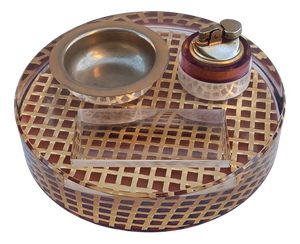 Built-in Smoking Set with Ashtray and Lighter, 1970s, Set of 2