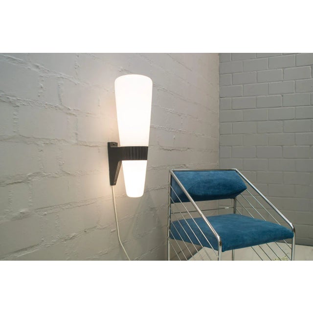 Large Mid-Century Metal & Glass Wall Light, 1960s For Sale - Image 6 of 11