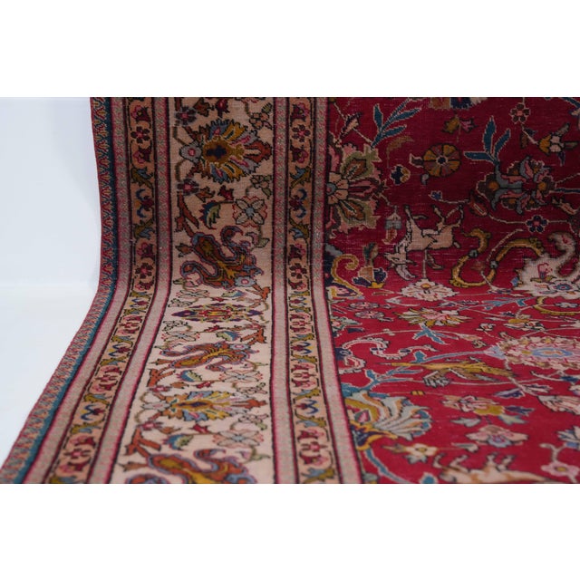Persian 1970s Vintage Persian Handmade Wool 8x11 Red Area Rug For Sale - Image 3 of 11