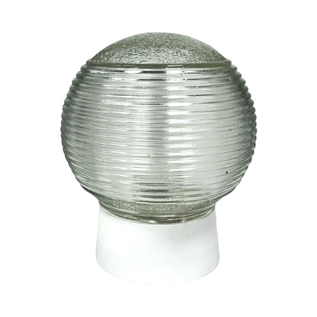 Transparent Vintage Wall Sconce | Shade Glassworks Białystok 1974 | New Installation | PRL / Retro For Sale - Image 8 of 8