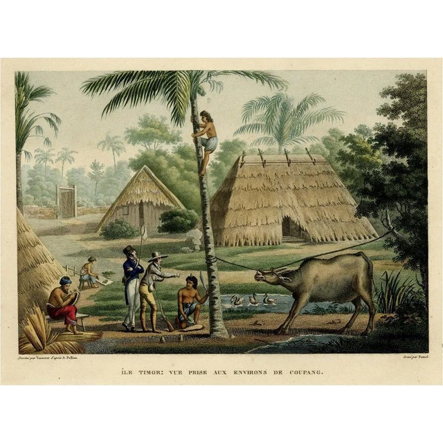 French Travellers Visiting Village in Kupang, 1825, Print For Sale