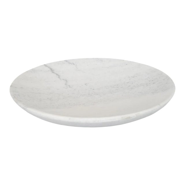 Large White Modern Minimalist Marble Plate / Bowl For Sale