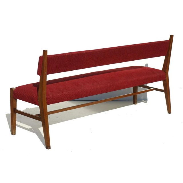 Mid-Century Modern Italian Wooden Bench, 1950s For Sale - Image 3 of 8