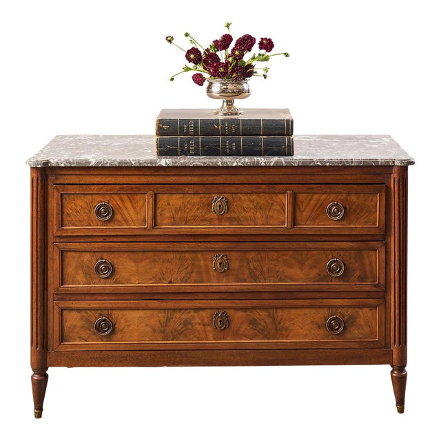 19th Century French Commode With Grey Top For Sale