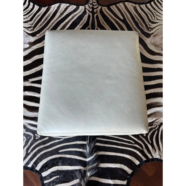 Off-white Ralph Lauren Aran Isles Ottoman or Coffee Table in Leather For Sale - Image 8 of 14