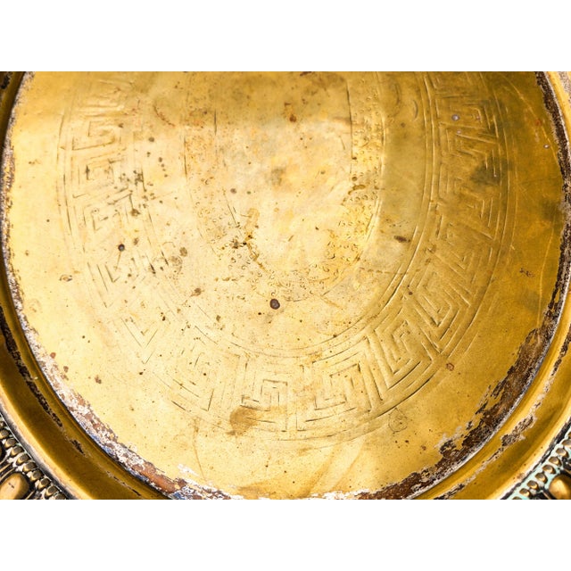 Metal 19th Century Large Victorian Brass Tray With Handles and Feet For Sale - Image 7 of 10