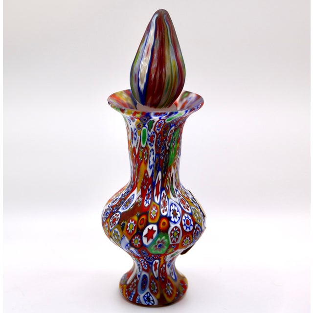 Murano 1950s Mid-Century Murano Millefiori Glass Perfume Bottle / Cruet With Stopper – Koscherak Brothers Import For Sale - Image 4 of 13