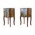 A pair of Louis XV style chestwith original brass details, marble top and handles in birch wood with a gold Christian...