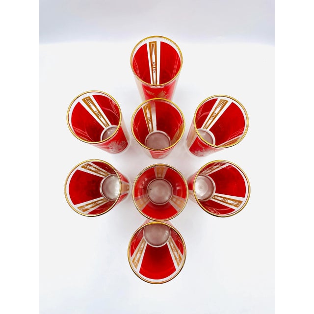 Glass Mid-Century Goddess/Princess Tall Tumblers or Highball Glasses - Set of 8 For Sale - Image 7 of 12