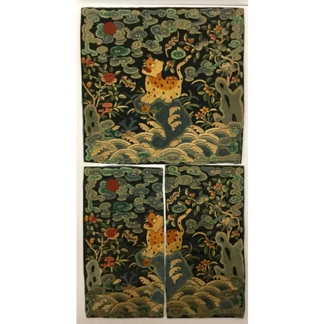 Antique Chinese Hand Embroidered Silk Rank Badges - Set of 3 For Sale - Image 13 of 13