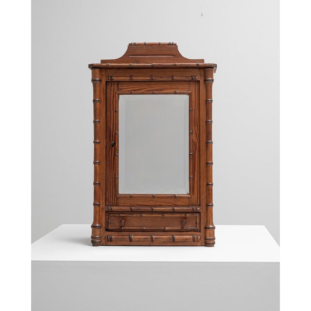 1900s French Mini French Faux Bamboo Armoire For Sale - Image 16 of 18