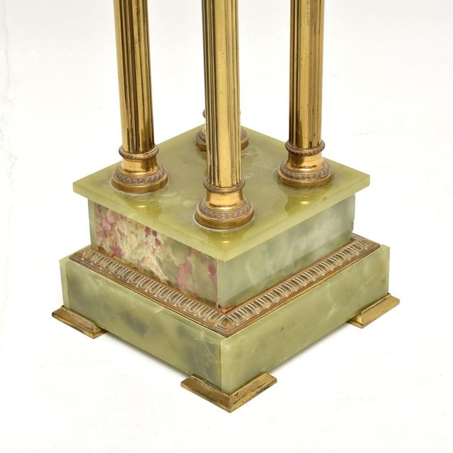 Antique French Onyx and Brass Plant Stand Column, 1900s For Sale - Image 10 of 11