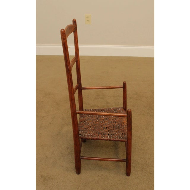 Brown Youth Ladder Back Chair with Basketweave Cane Seat For Sale - Image 8 of 13