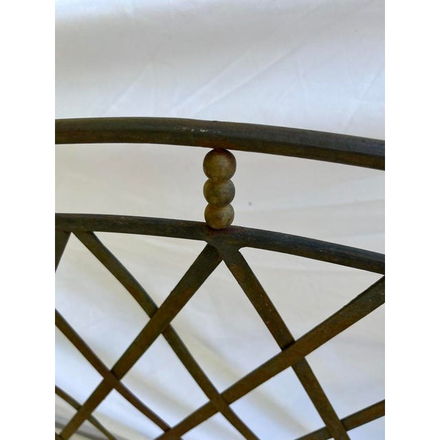 Vintage Lattice Iron Outdoor Bench For Sale - Image 9 of 13