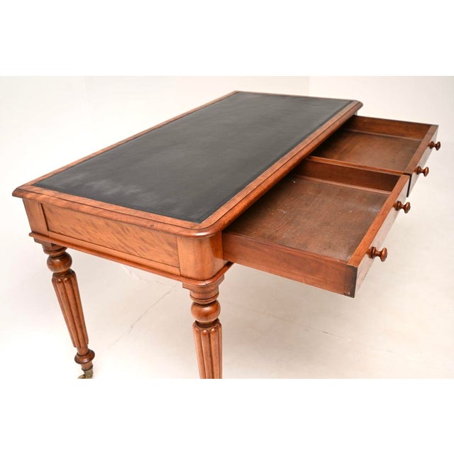 Antique Victorian Satin Wood Writing Table by Maple and Co, 1840 For Sale - Image 9 of 11