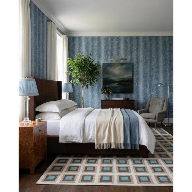 Wilde Spotted Antelope Hide Removable Wallpaper – Slate Blue 3 Yard Roll For Sale - Image 4 of 8