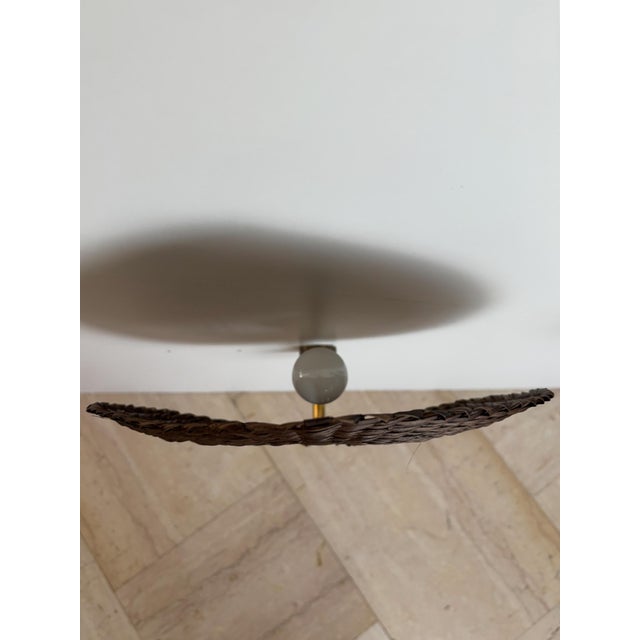Wall Lamps in Brass and Natural Fiber, Italy, 1970s, Set of 2 For Sale - Image 9 of 12