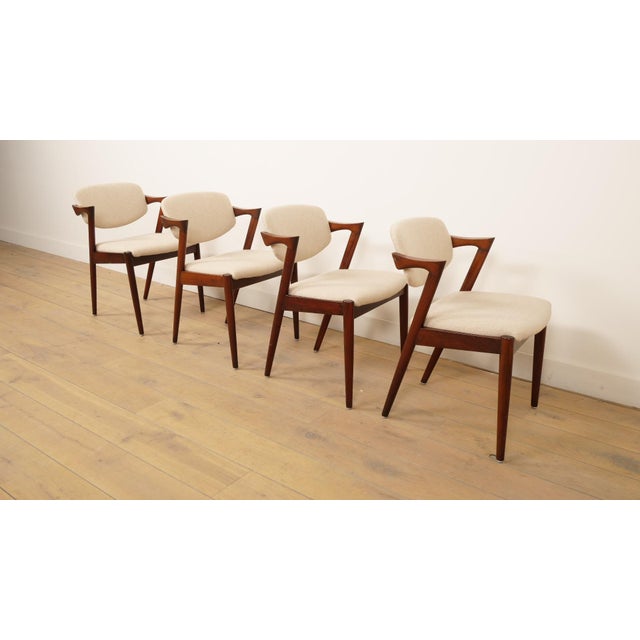 Vintage Rosewood Model 42 Dining Chairs from Kai Kristiansen, 1950s, Set of 4 For Sale - Image 12 of 15