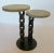 Vintage: C.1998, French R & Y Augousti, Hand-made and forged Iron and Shagreen topped, 2-tiered side, occasional and/or...