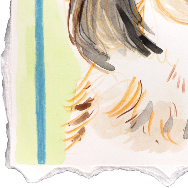 Long Hair, Short Legs - Abstract Expressive Dog Portrait Mixed Media Painting Original Artwork by Kellie Newsome For Sale - Image 4 of 6