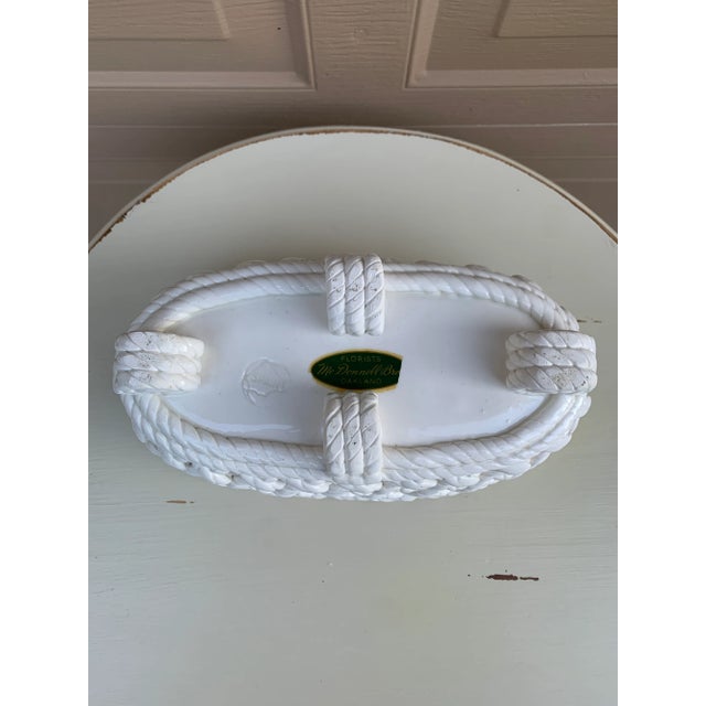 1960s French Country White Ceramic Woven Rope Cachepot Basket For Sale - Image 10 of 11
