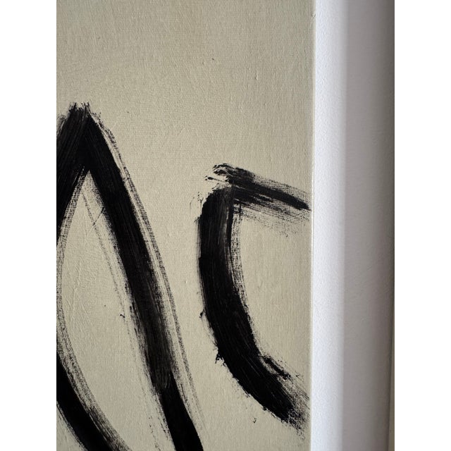 Antique White Abstract Painting Set of Two Picture | Modular Painting on Canvas in Contemporary Style For Sale - Image 8 of 8