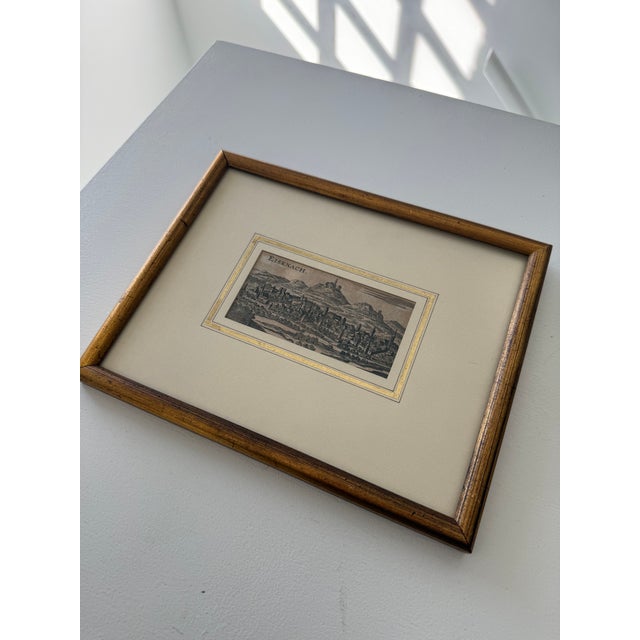 Early 18th Century Antique Engraving of Eisenach, Germany, Framed For Sale - Image 5 of 7