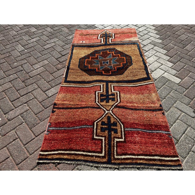 1960s Handmade Turkish Rug - 39" X 84" For Sale - Image 11 of 11