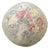 VTG Victorian Floral Pale Green Pouf / Rolling Footstool / Kneestool Fireplace Cushion 27" Round For Sale