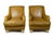 Mid-Century Modern Pair of 1940s Mid-Century Modern Leather Club Chairs With Parchment Paper-Covered Wood Legs, France For Sale - Image 3 of 9