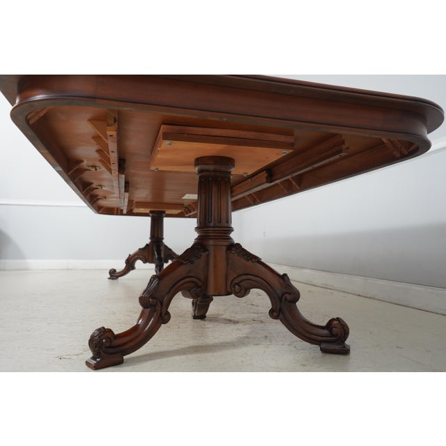 Drexel Heritage Mahogany Double Pedestal Dining Table For Sale - Image 17 of 18