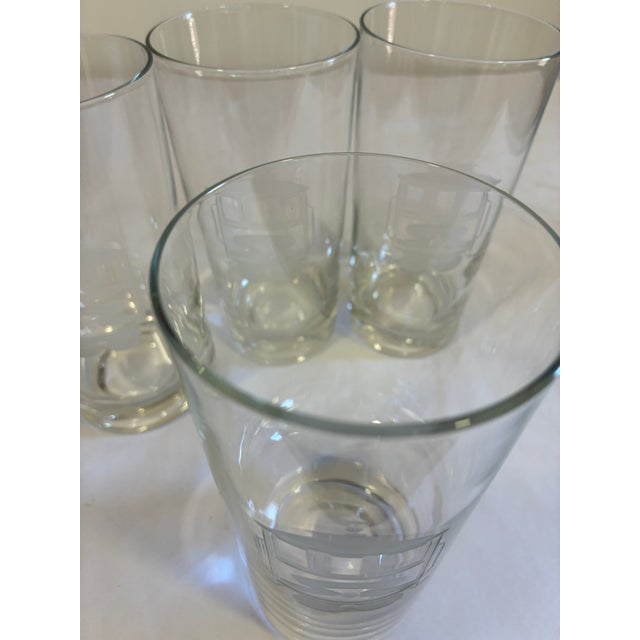 Glass Vintage Etched Streetcar Tumbler Glasses, Set of 4 For Sale - Image 7 of 8