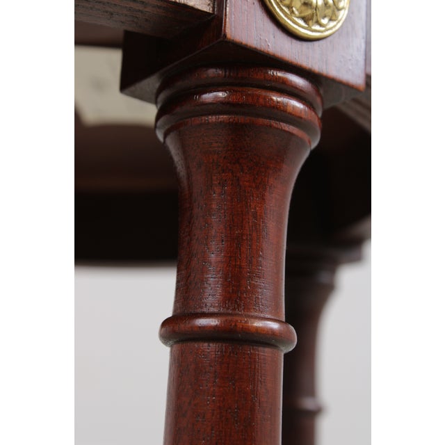 Brown Baker Mahogany Round Plant Lamp Stand For Sale - Image 8 of 13