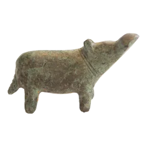 Vintage African Oxidized Hippo Figurine