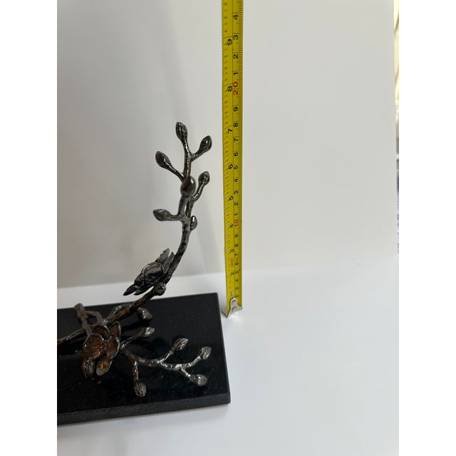 1990s Michael Aram Black Granite Orchid Branch Wine Bottle Caddy Rest For Sale - Image 12 of 17