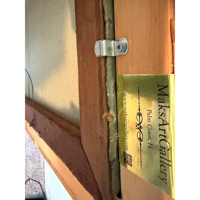 Antique Italian Oil Painting Young Woman With Fruit Basket Mediterranean Scene For Sale - Image 11 of 12